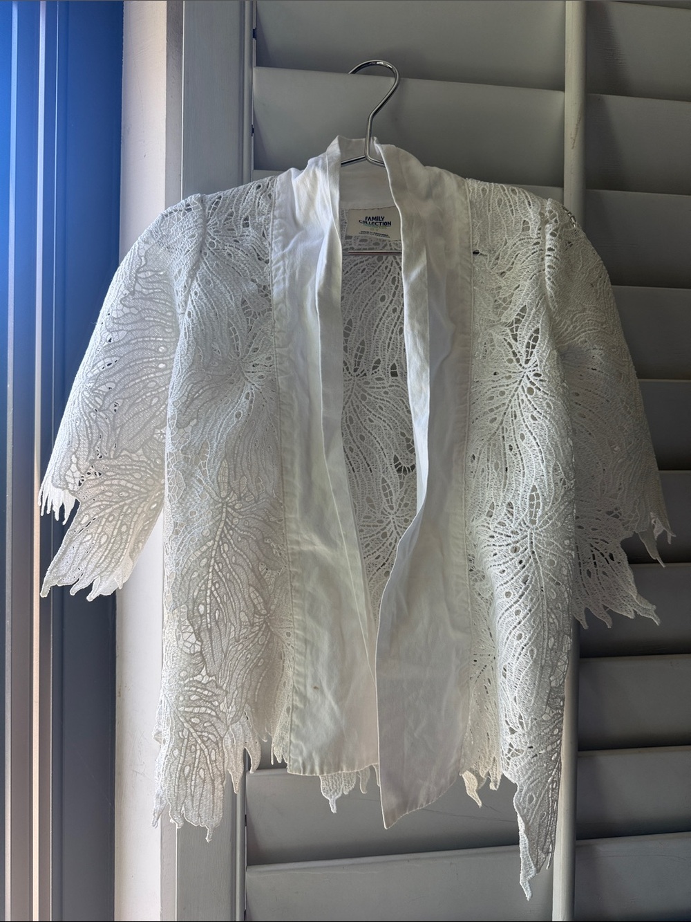 Toddler crochet White Lace Open Cardigan